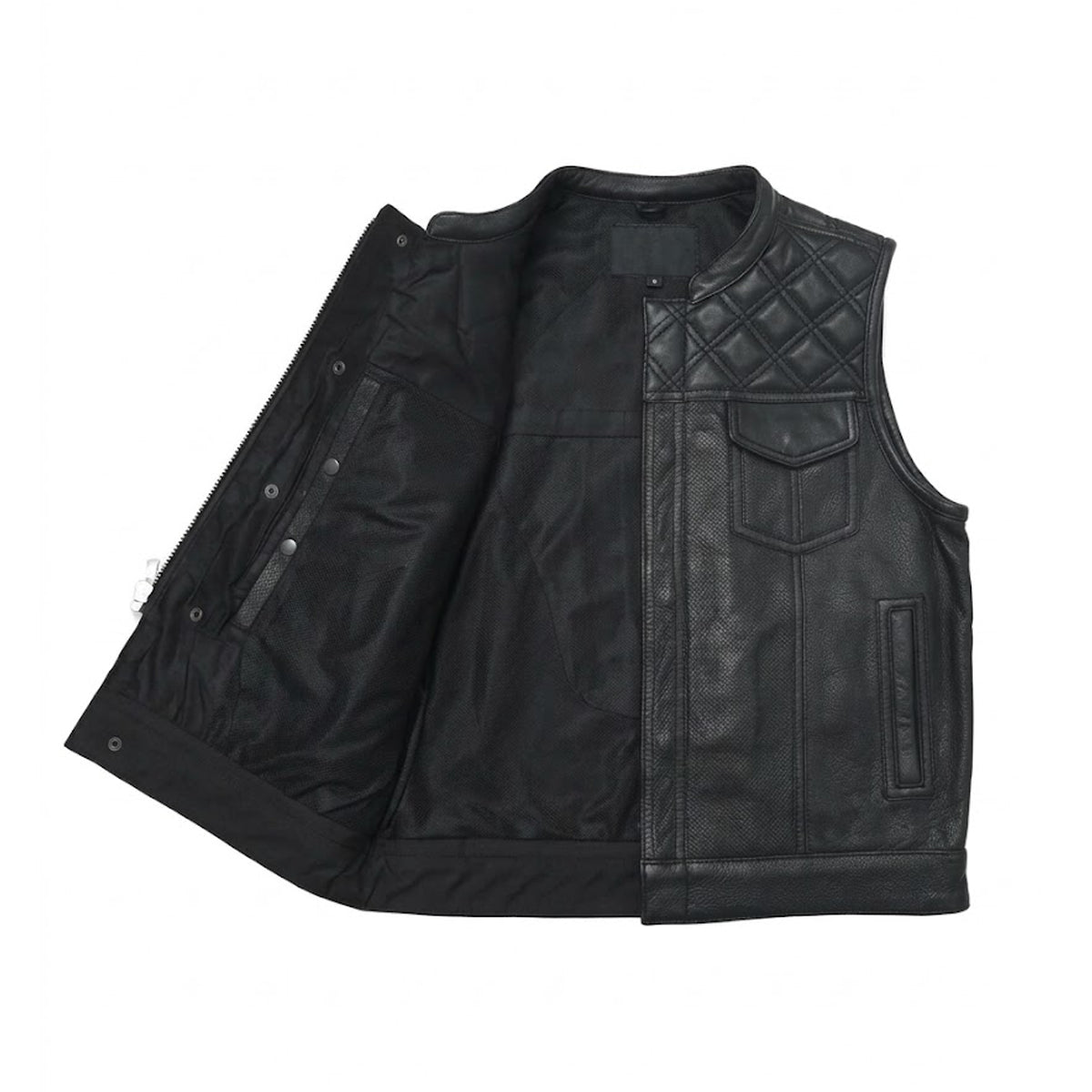 Blacktop - Men's Club Style Leather Motorcycle Vest
