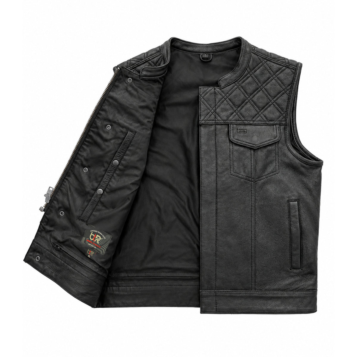 Bikerock - Men's Club Style Leather Motorcycle Vest