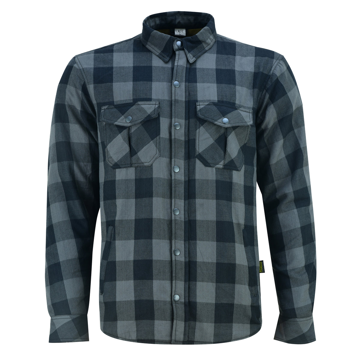 Men’s Motorcycle Shirt Kevlar Lined CE Approved Protectors on Elbows, Shoulders & Back