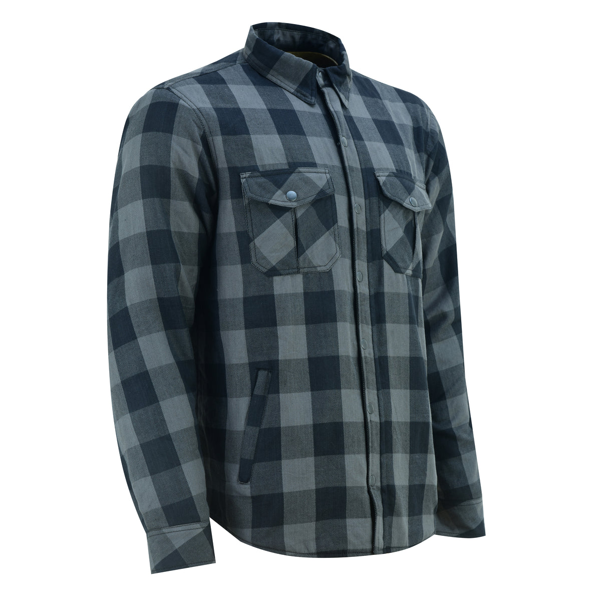 Men’s Motorcycle Shirt Kevlar Lined CE Approved Protectors on Elbows, Shoulders & Back