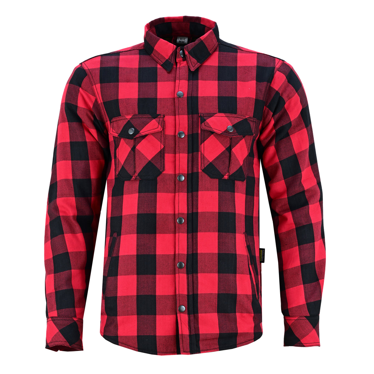 Men’s Motorcycle Shirt Kevlar Lined CE Approved Protectors on Elbows, Shoulders & Back