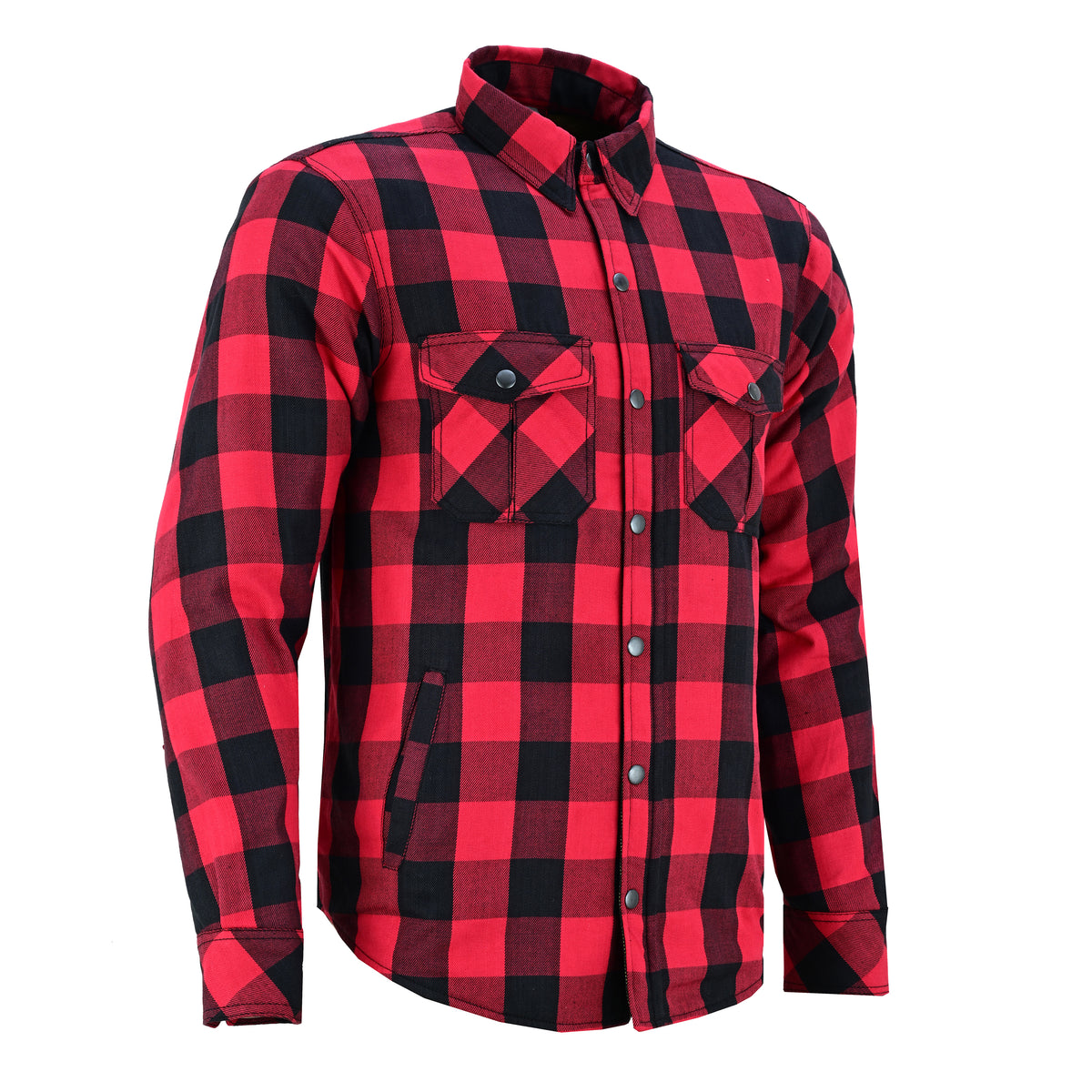 Men’s Motorcycle Shirt Kevlar Lined CE Approved Protectors on Elbows, Shoulders & Back