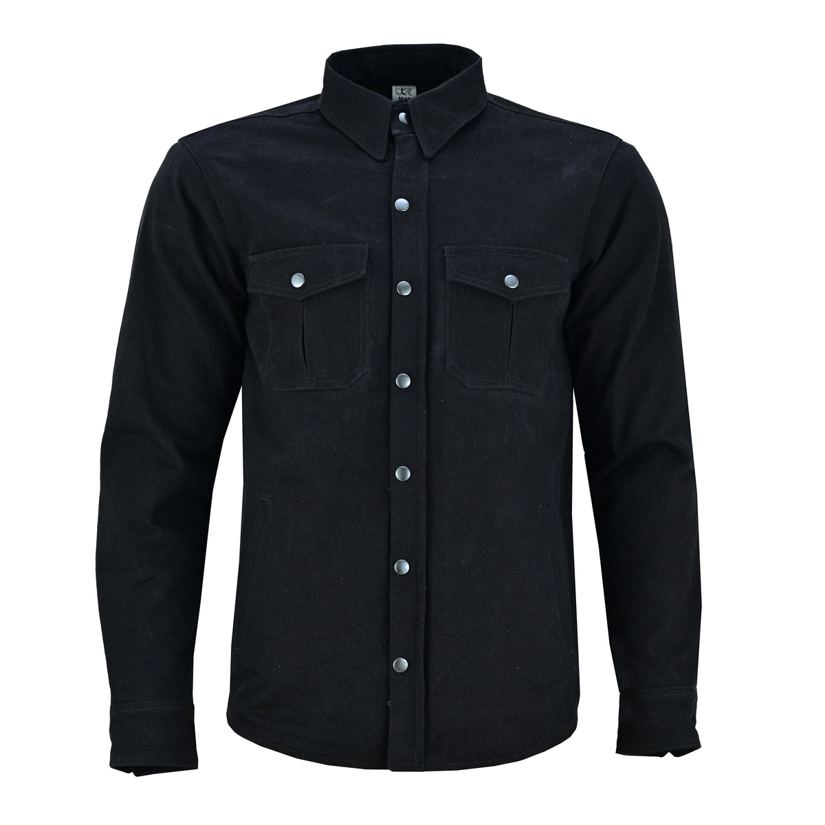 Men’s Motorcycle Shirt Kevlar Lined CE Approved Protectors on Elbows, Shoulders & Back