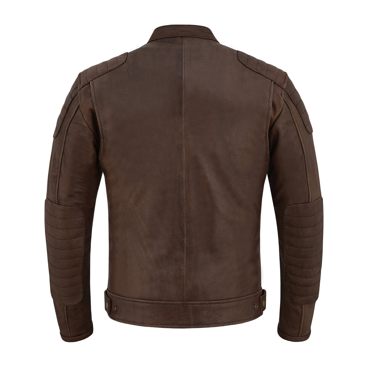 Men's Motorcycle Cowhide Leather Jacket Armor Pockets