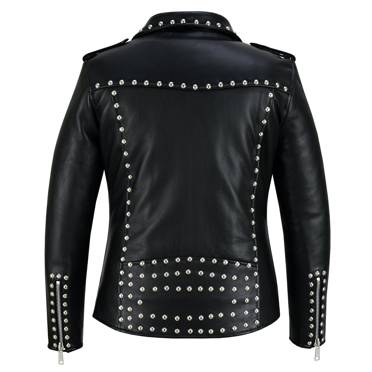Iron Stud –Women’s Leather Motorcycle Brando Jacket