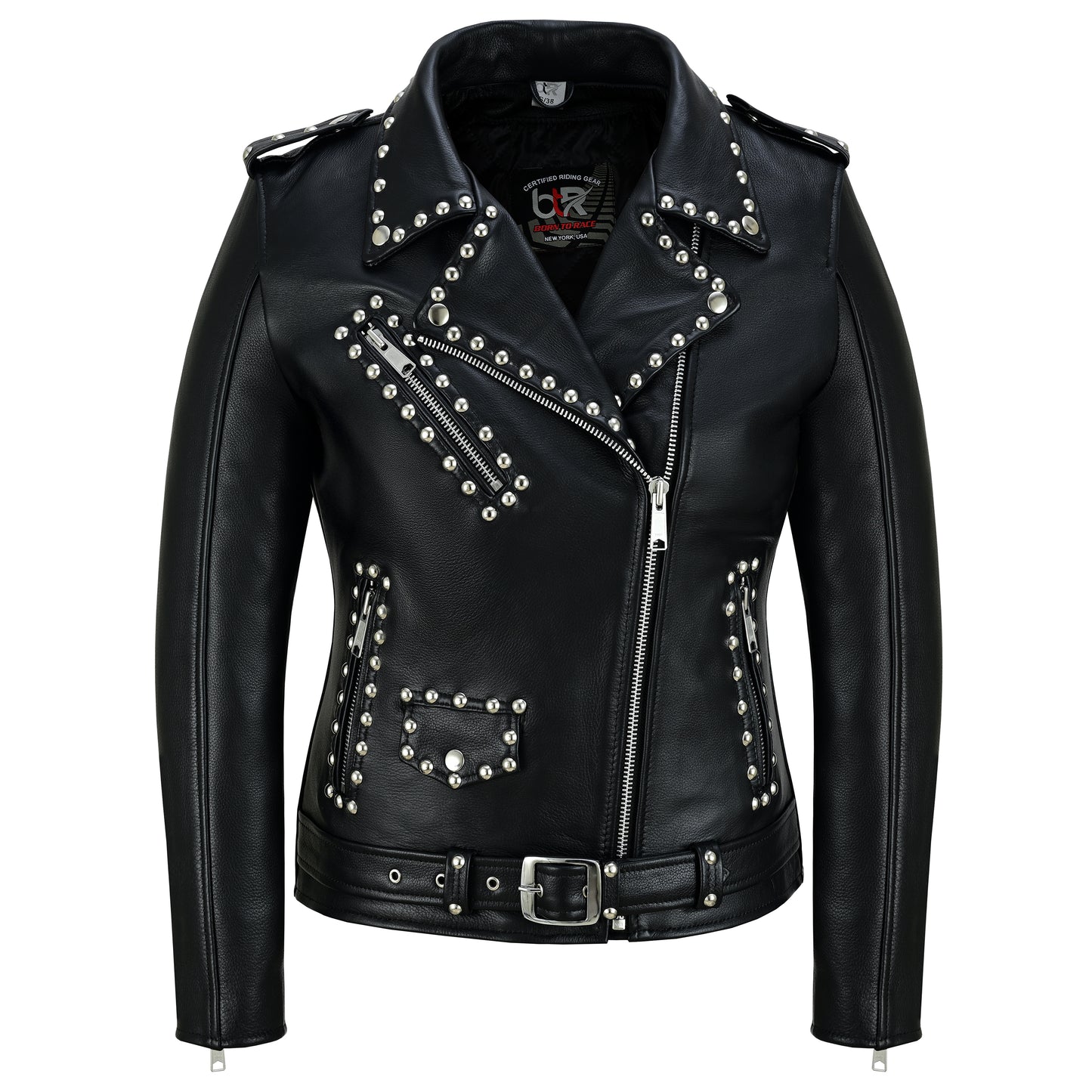 Iron Stud –Women’s Leather Motorcycle Brando Jacket