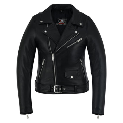 Lady Rebel - Women’s Brando Leather Jacket – Premium Cowhide Biker Style