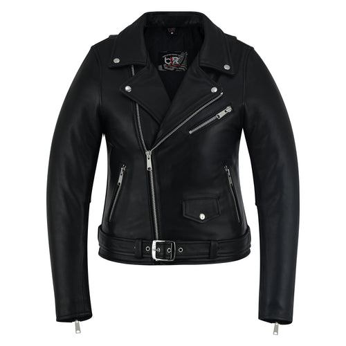 Lady Rebel - Women’s Brando Leather Jacket – Premium Cowhide Biker Style