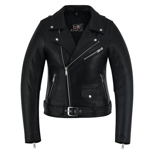 Lady Rebel - Women’s Brando Leather Jacket – Premium Cowhide Biker Style