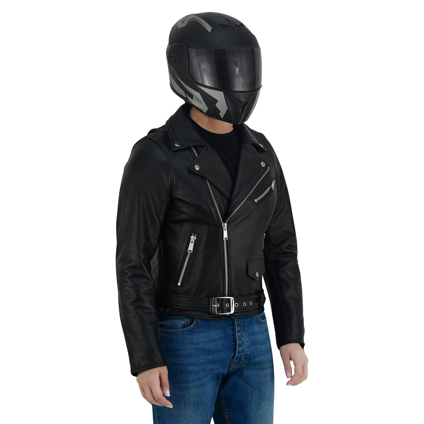 Lady Rebel - Women’s Brando Leather Jacket – Premium Cowhide Biker Style