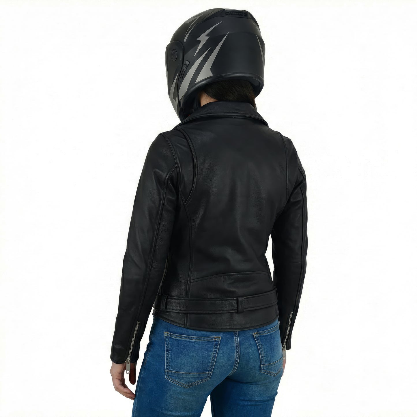 Lady Rebel - Women’s Brando Leather Jacket – Premium Cowhide Biker Style