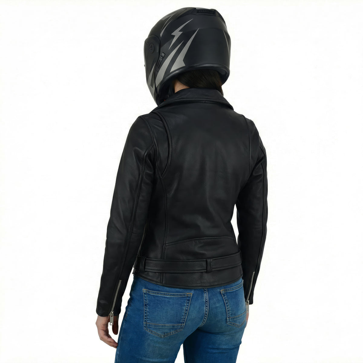 Lady Rebel - Women’s Brando Leather Jacket – Premium Cowhide Biker Style