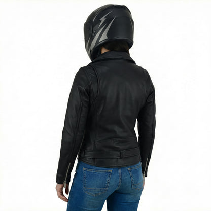 Lady Rebel - Women’s Brando Leather Jacket – Premium Cowhide Biker Style