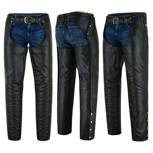 Men's Leather Motorcycle Chaps