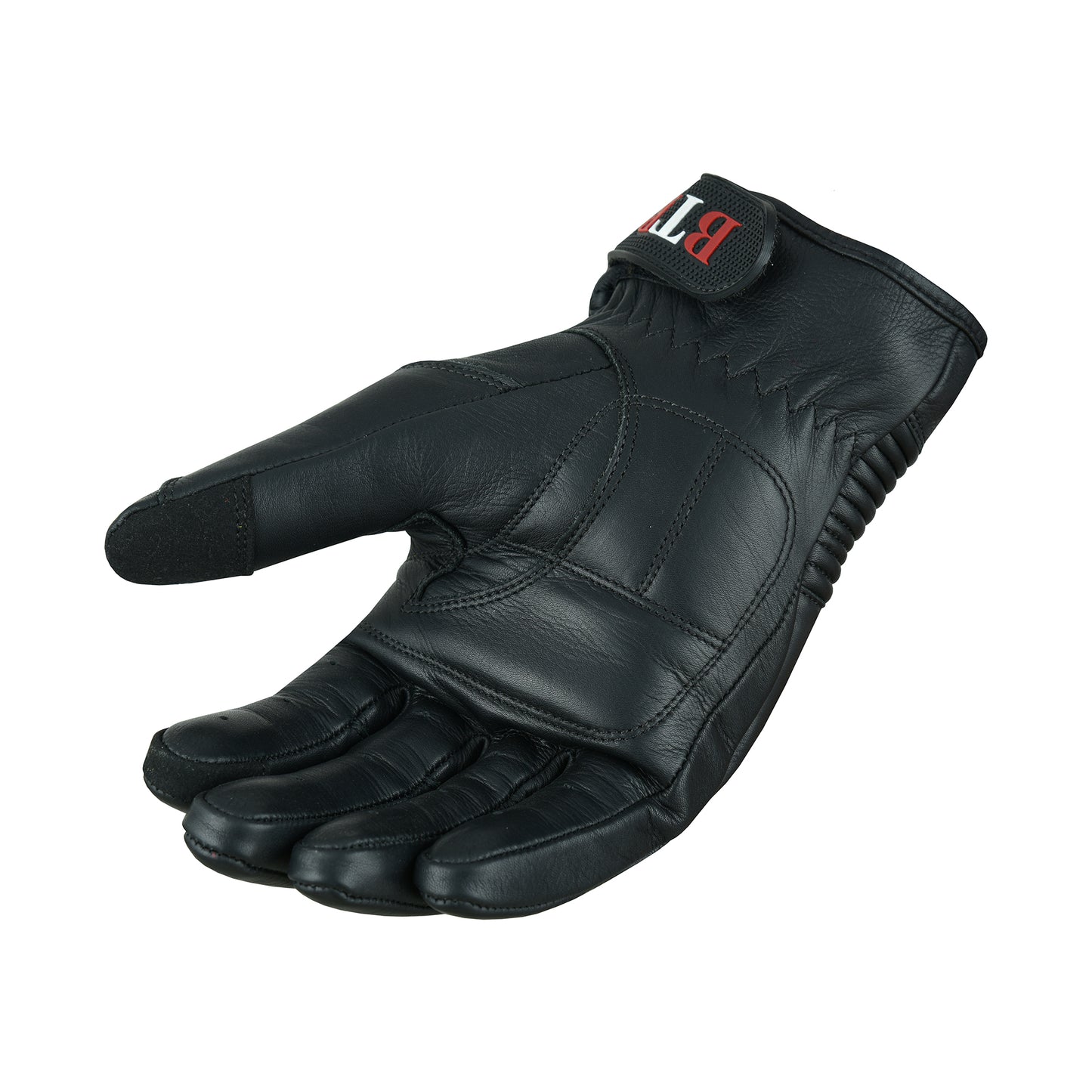 Men Motorcycle Leather Touchscreen Protective Knuckle Motorbike Zipper Gloves