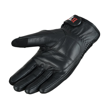 Men Motorcycle Leather Touchscreen Protective Knuckle Motorbike Zipper Gloves