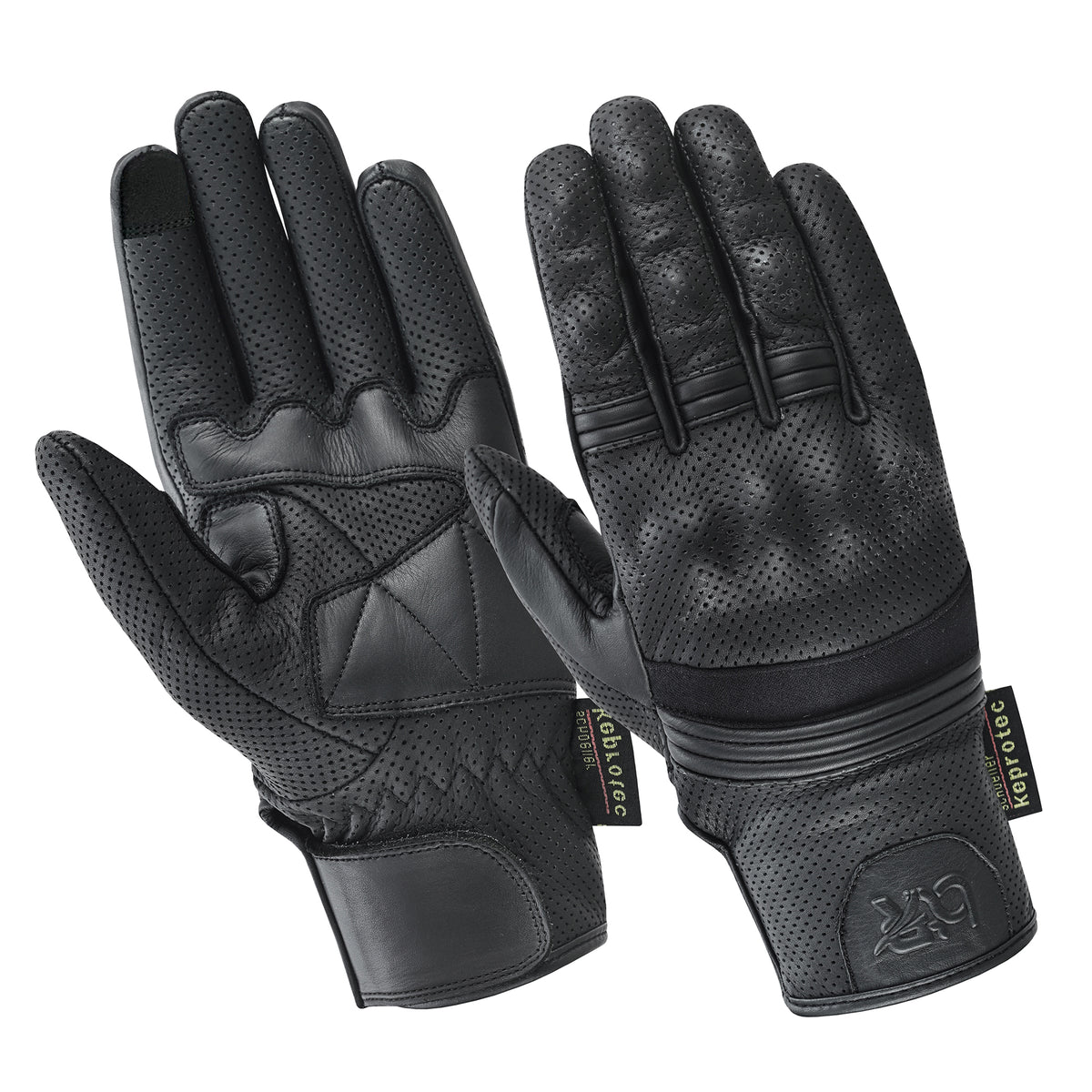 Motorcycle Motocross Touch Screen Perforated Leather Knuckle Protection Gloves