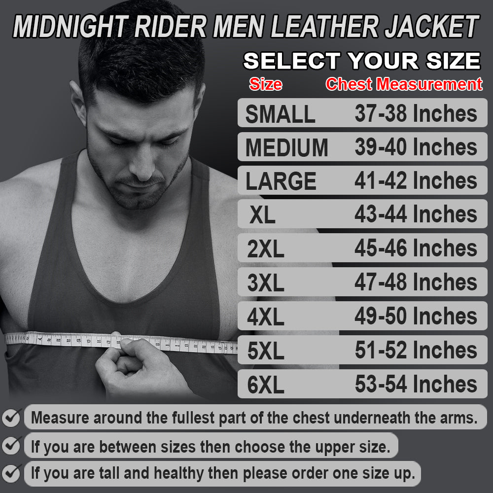 Midnight Rider - Men’s Leather Motorcycle Jacket