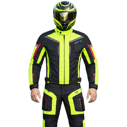 TourPro Waterproof Motorcycle Riding Suit for Men – 600D Cordura Jacket & Pants Set