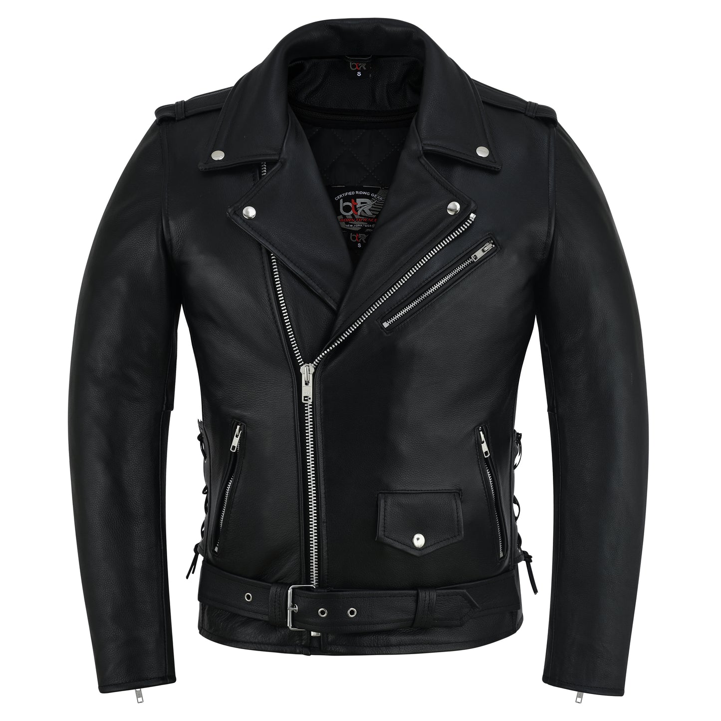 Men’s Cowhide Leather Motorcycle Jacket