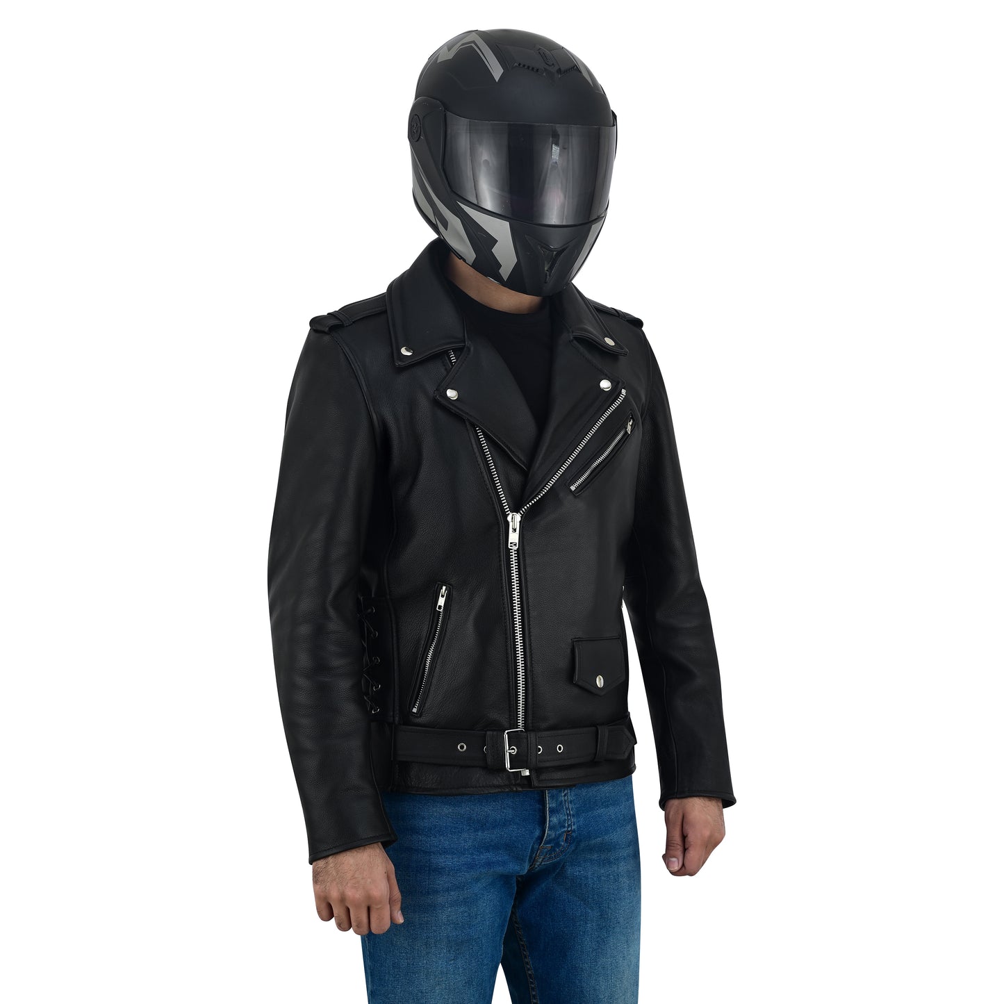 Men’s Cowhide Leather Motorcycle Jacket