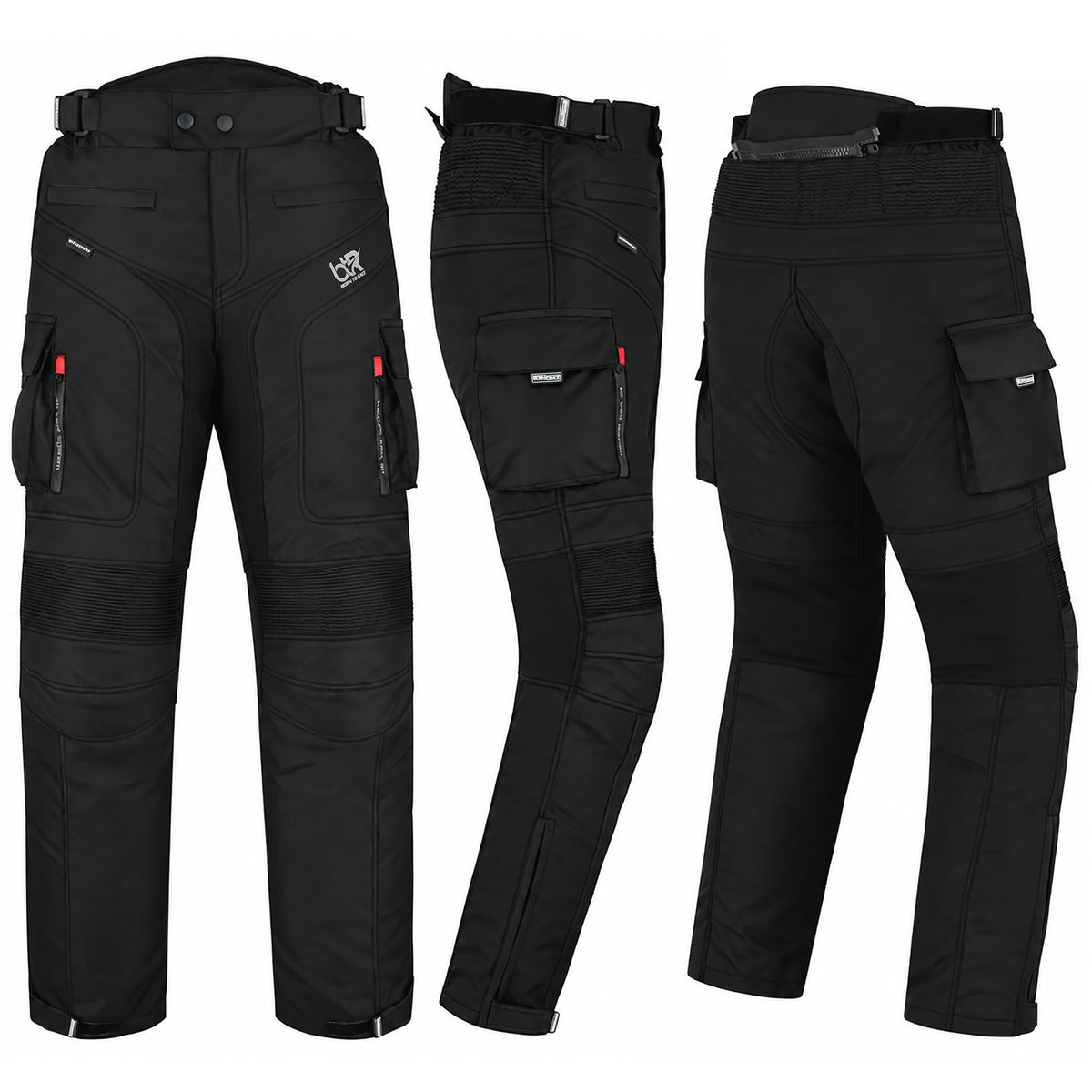 TourPro Men's Waterproof Motorcycle Riding Pants - CE Armor - Thermal Lining - Cordura Textile