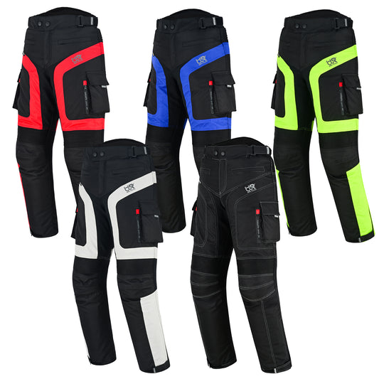 TourPro Men’s Motorcycle Riding Pants – Waterproof 600D Cordura Biker Pants with Removable Liner, Knee Protection Armor, Air Vents & Utility Cargo Pockets