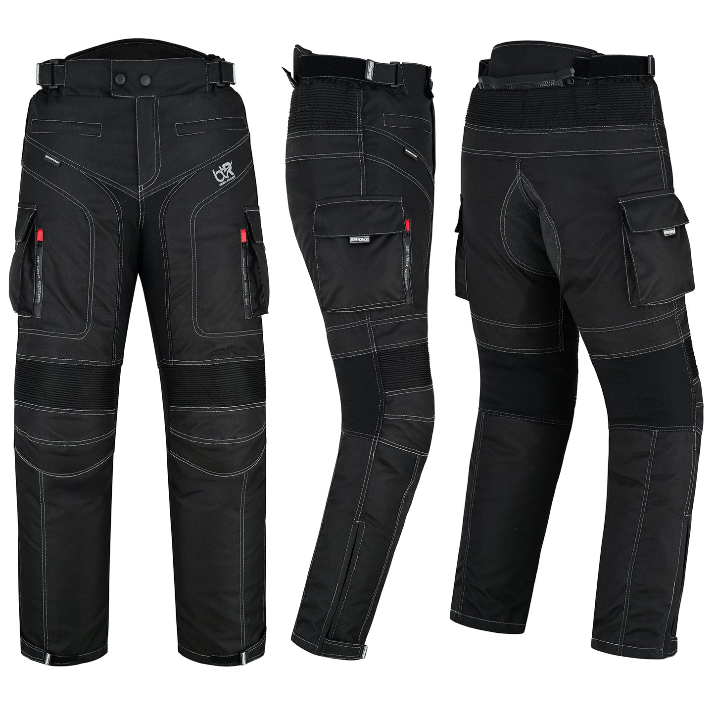 TourPro Men's Waterproof Motorcycle Riding Pants - CE Armor - Thermal Lining - Cordura Textile