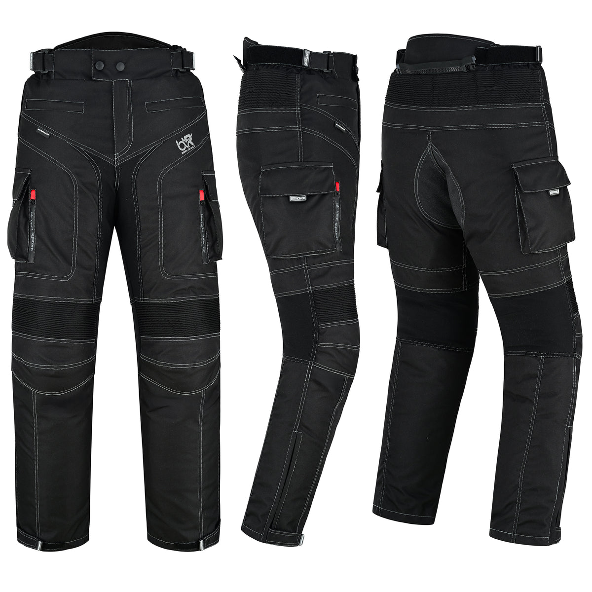 TourPro Men's Waterproof Motorcycle Riding Pants - CE Armor - Thermal Lining - Cordura Textile