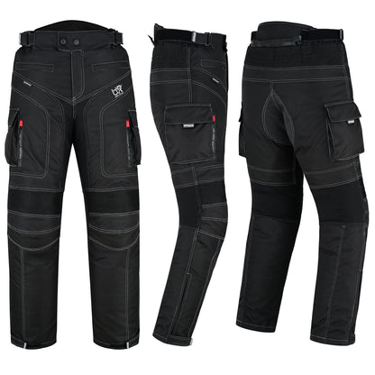 TourPro Men's Waterproof Motorcycle Riding Pants - CE Armor - Thermal Lining - Cordura Textile