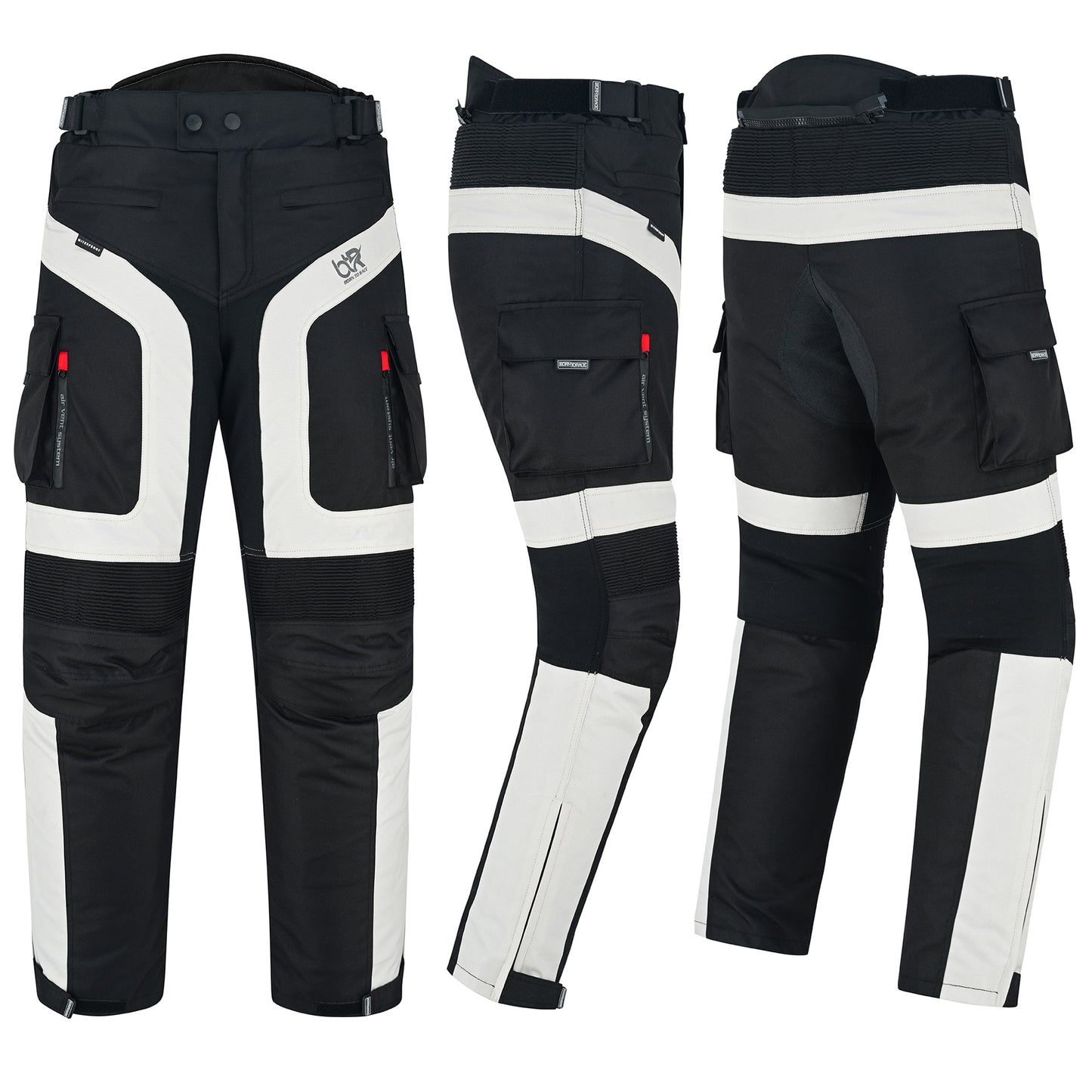 TourPro Men's Waterproof Motorcycle Riding Pants - CE Armor - Thermal Lining - Cordura Textile