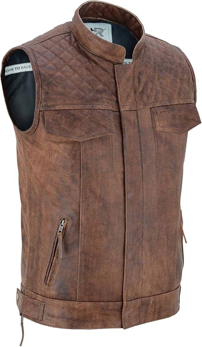 Quilted Leather Motorcycle Vest