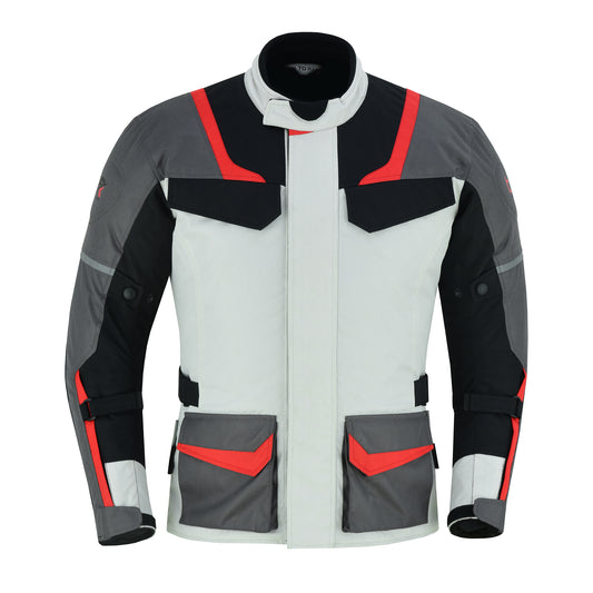 Men's Motorcycle Cordura Textile Fabric Waterproof 3/4 Armored Protectors Jacket