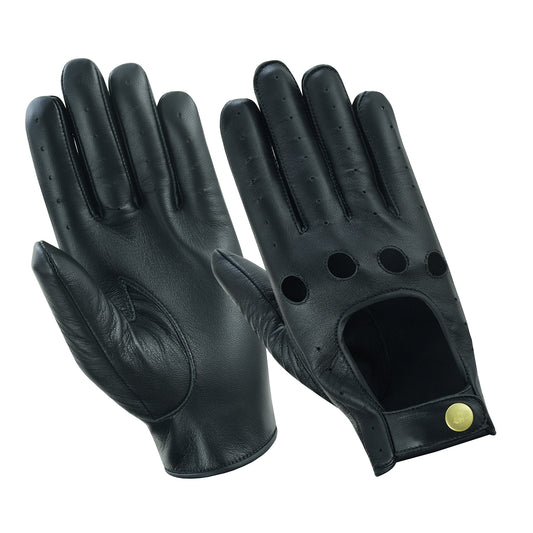 Men Leather Driving Full Finger Gloves