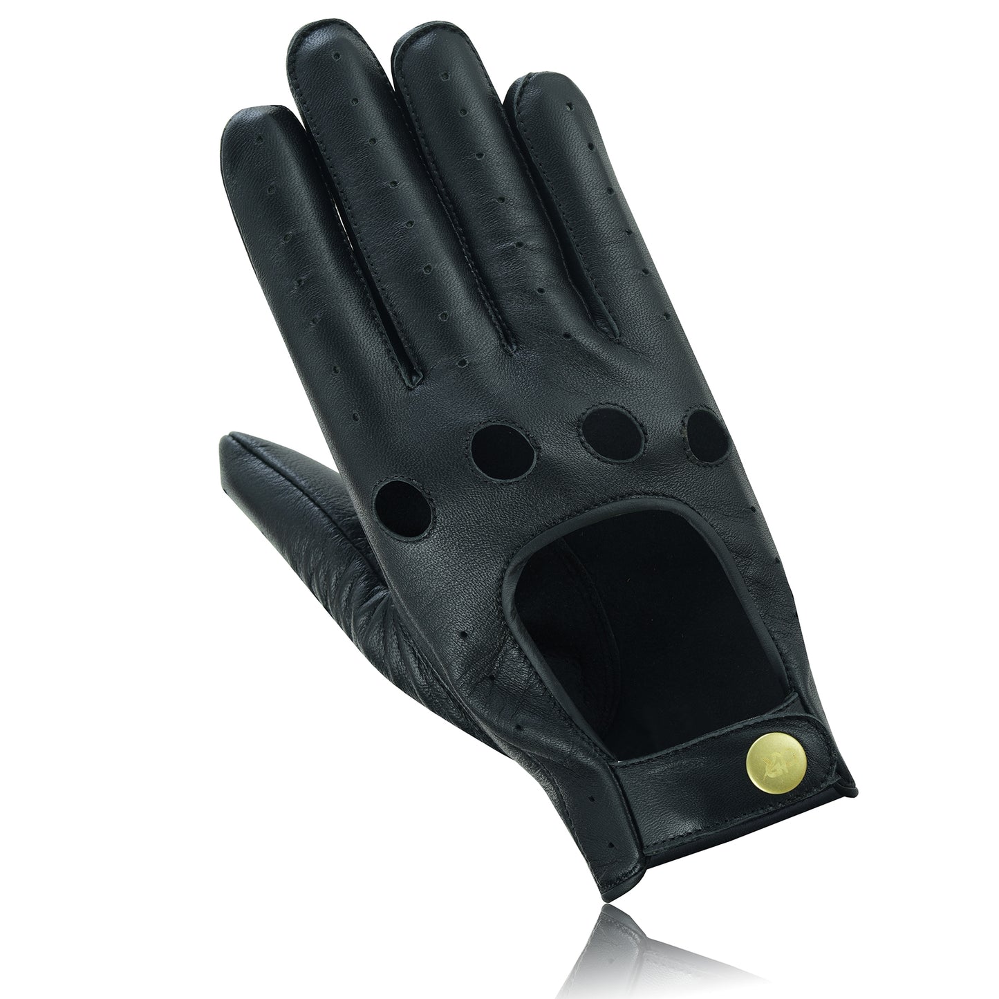 Men Leather Driving Full Finger Gloves
