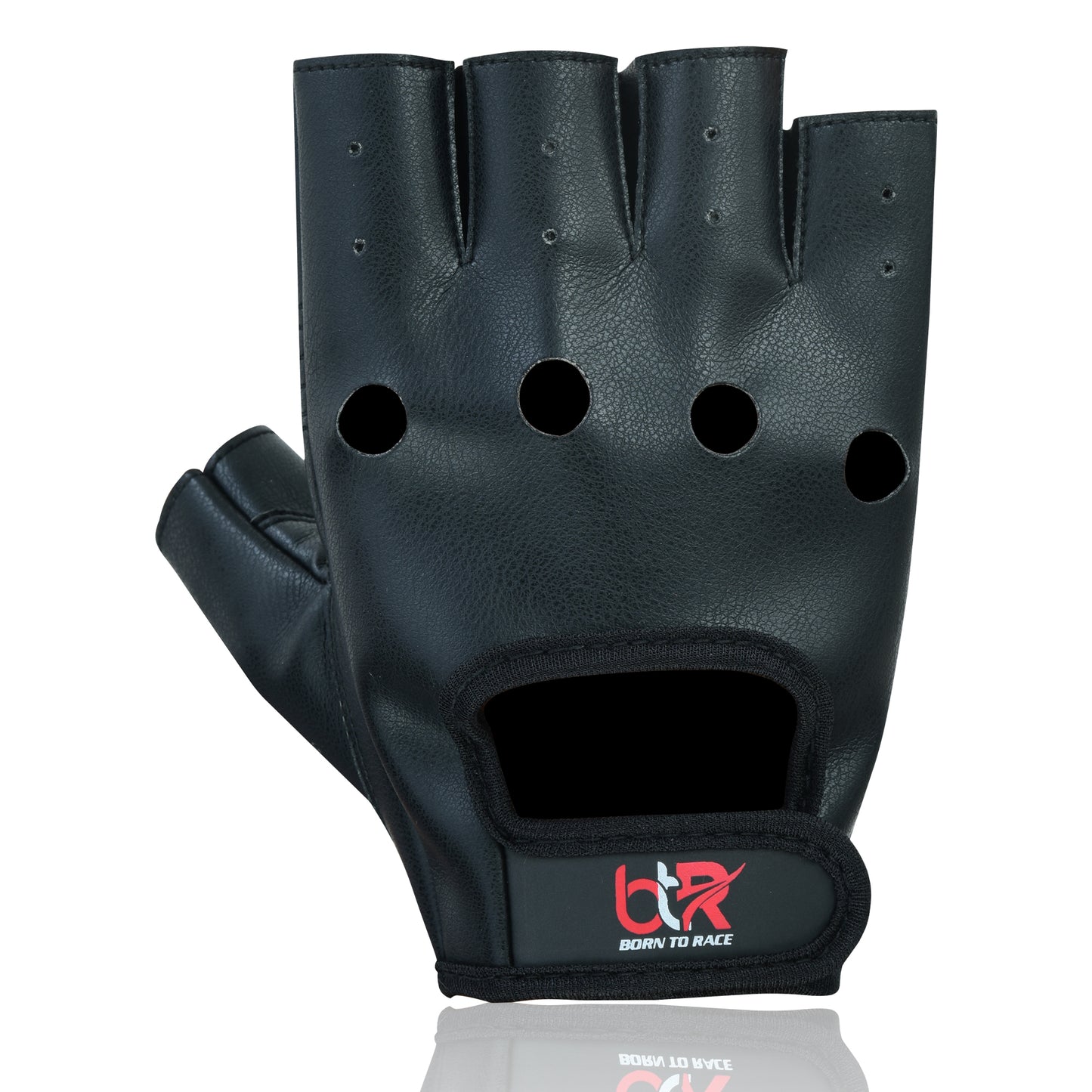 Men’s Premium Vegan PU Leather Fingerless Driving Gloves – Non-Slip Steering & Driving Gloves