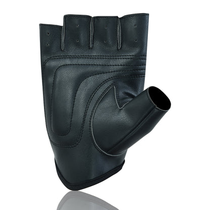 Men’s Premium Vegan PU Leather Fingerless Driving Gloves – Non-Slip Steering & Driving Gloves