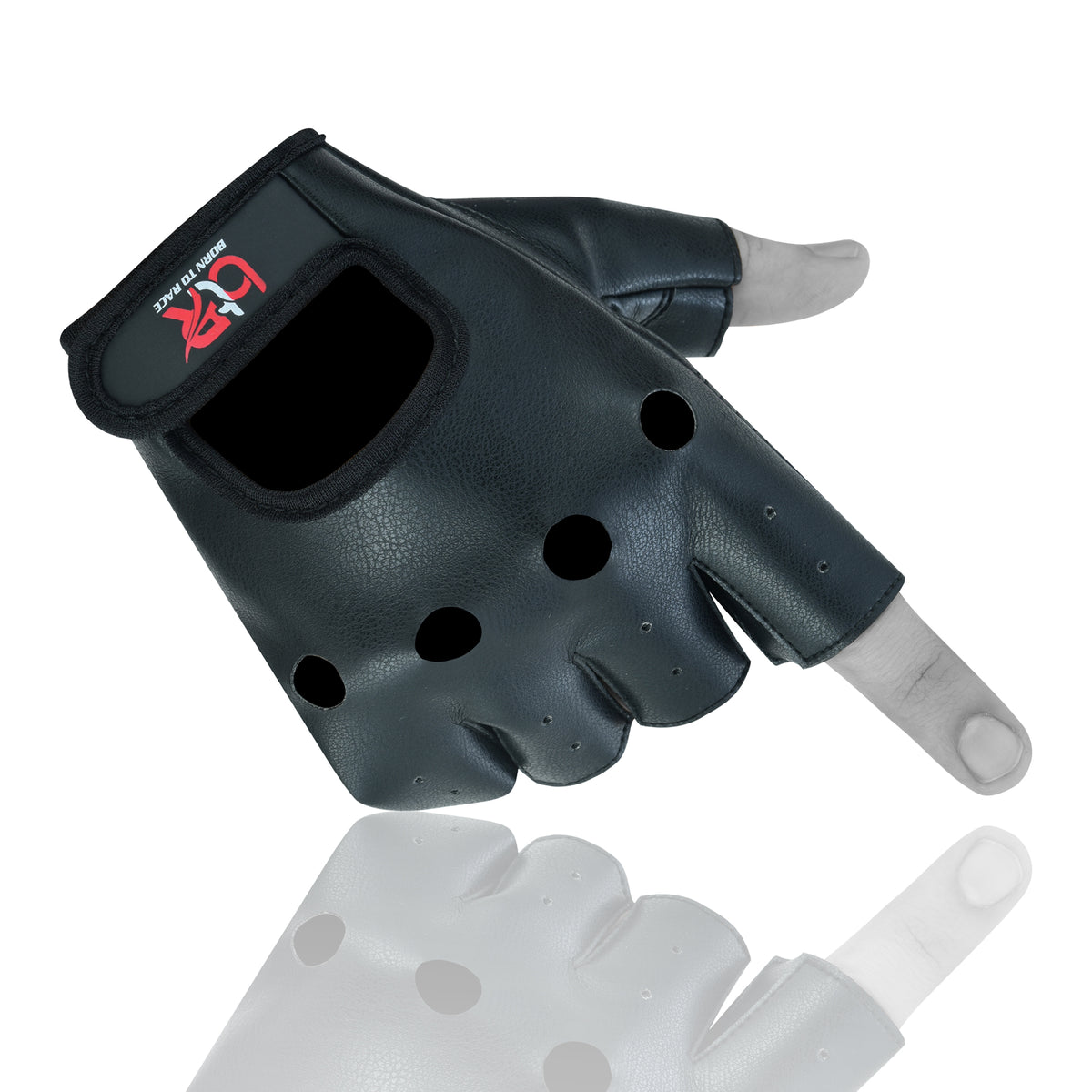 Men’s Premium Vegan PU Leather Fingerless Driving Gloves – Non-Slip Steering & Driving Gloves