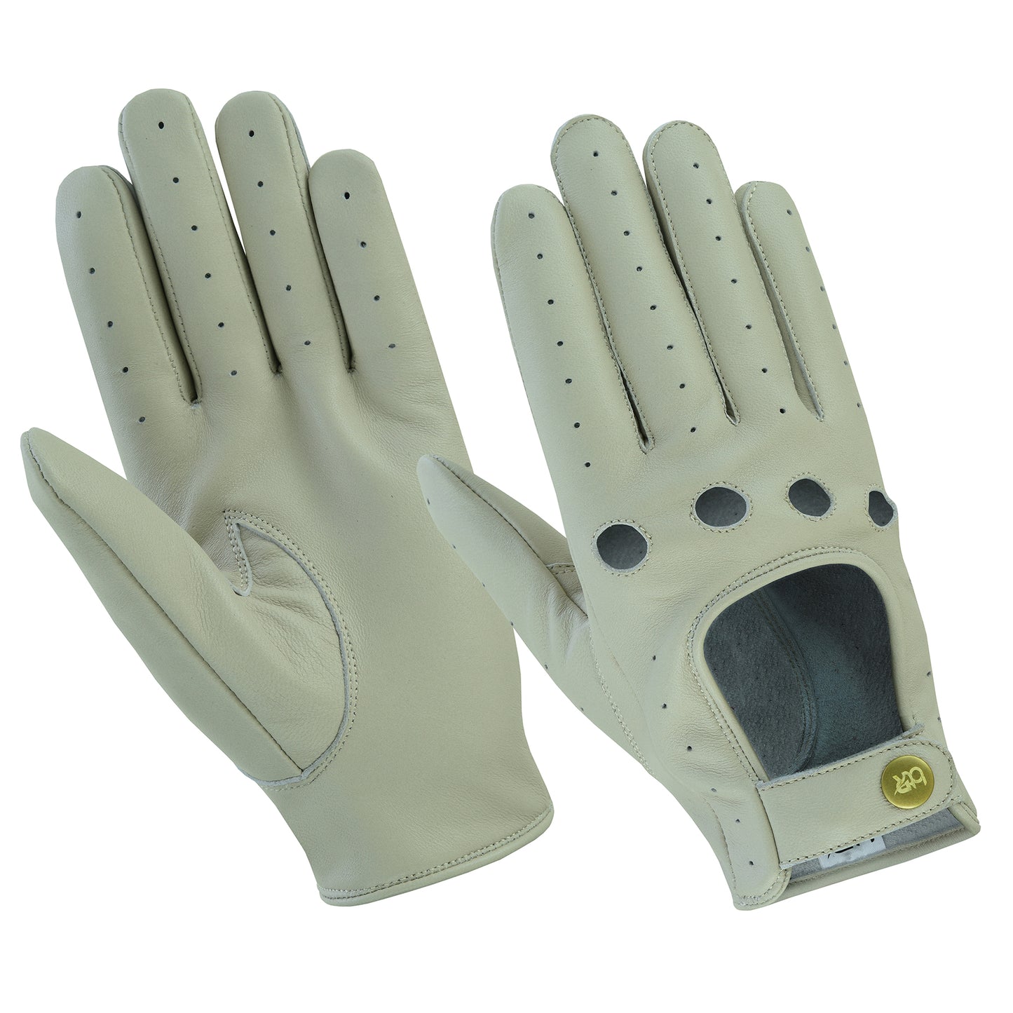 Men Leather Driving Full Finger Gloves