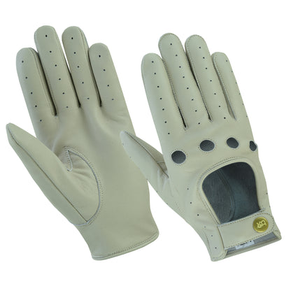 Men Leather Driving Full Finger Gloves