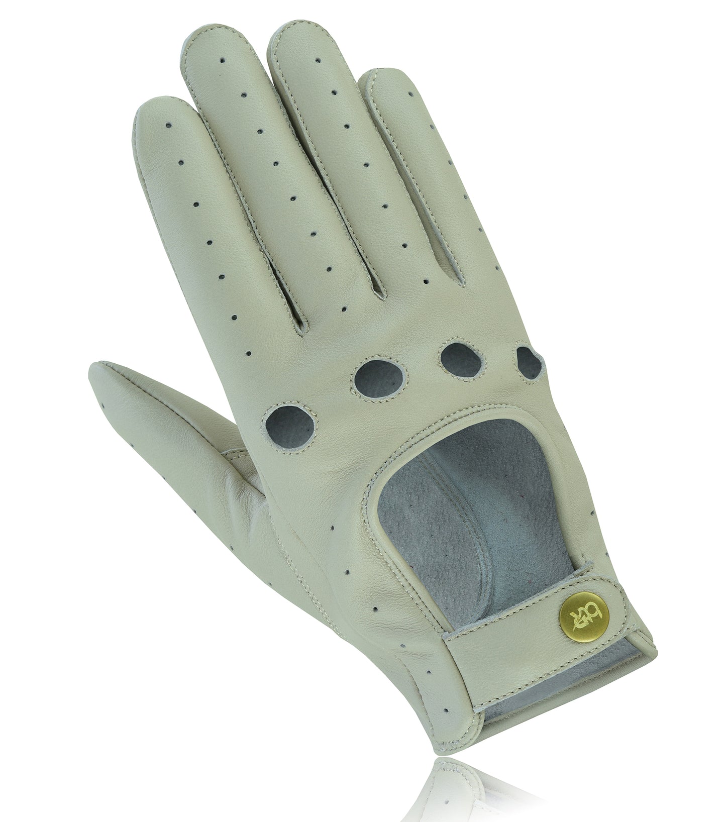 Men Leather Driving Full Finger Gloves