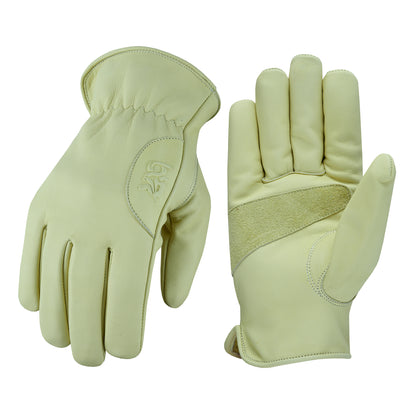 Work Gloves Cowhide Leather Reinforced Construction Hand Tools Driving Gardening Work Safety Gloves