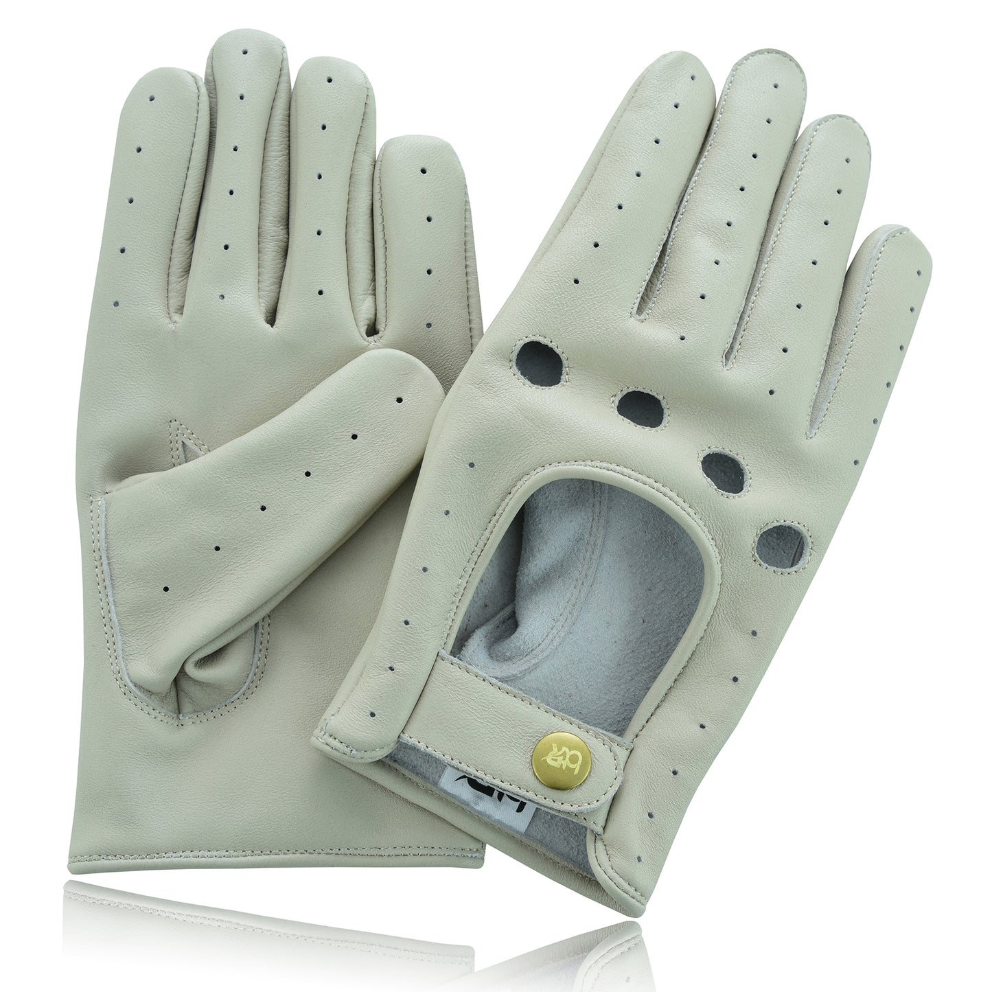 Men Leather Driving Full Finger Gloves