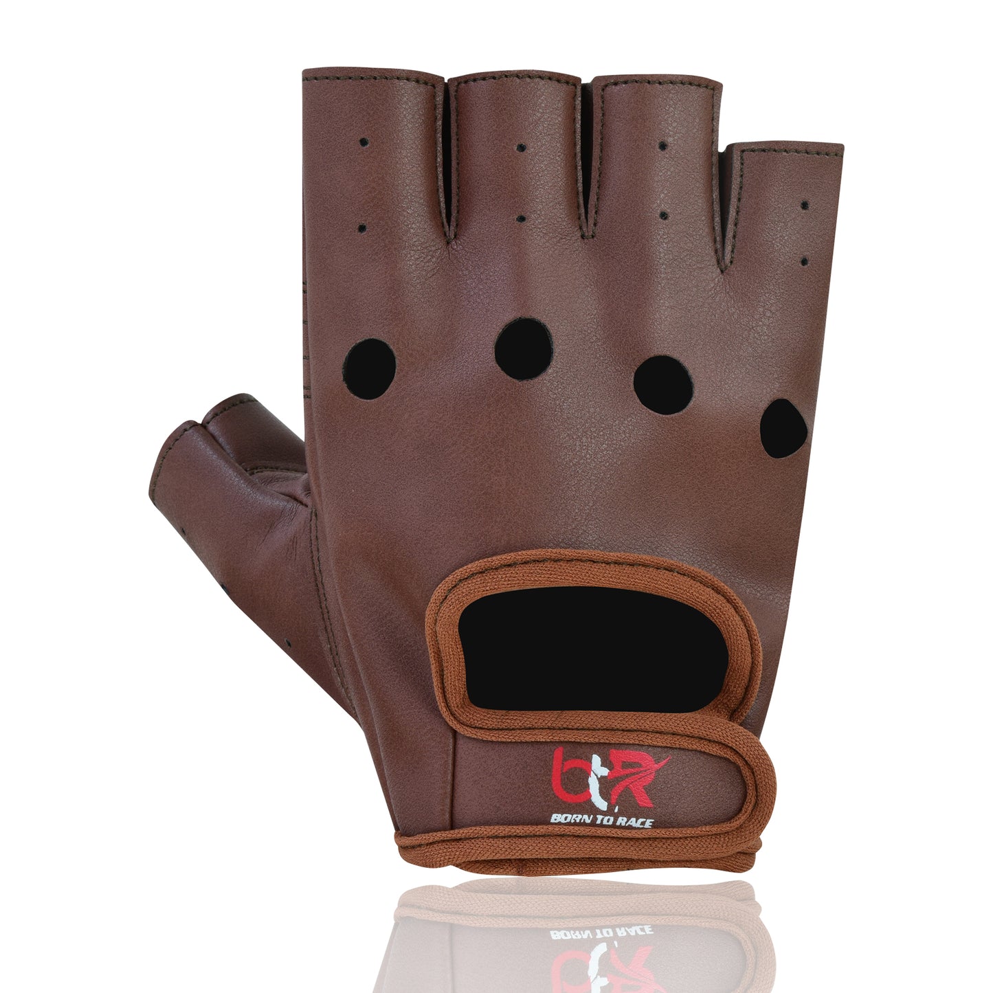 Men’s Premium Vegan PU Leather Fingerless Driving Gloves – Non-Slip Steering & Driving Gloves