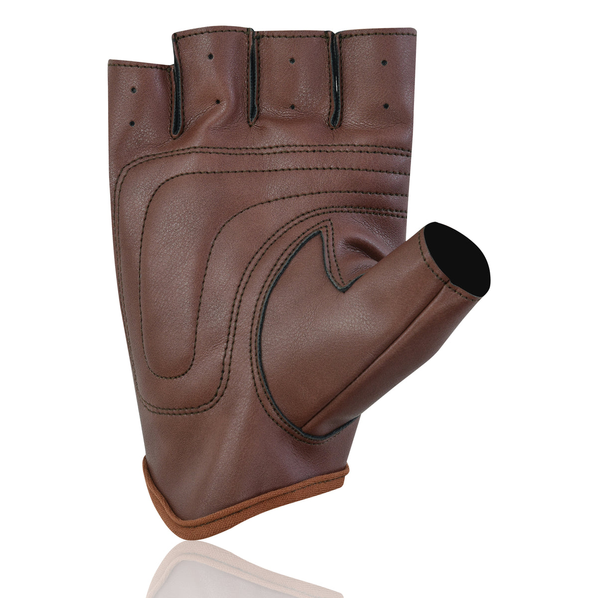 Men’s Premium Vegan PU Leather Fingerless Driving Gloves – Non-Slip Steering & Driving Gloves