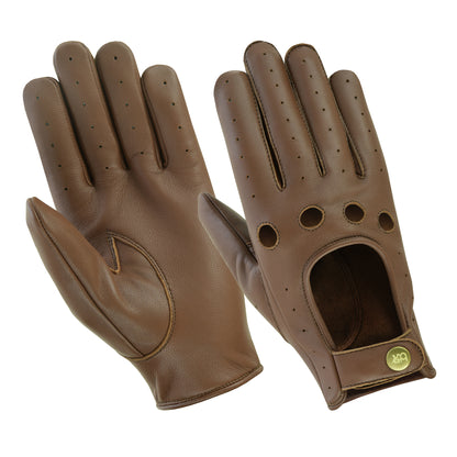 Men Leather Driving Full Finger Gloves