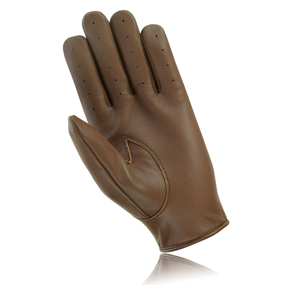 Men Leather Driving Full Finger Gloves