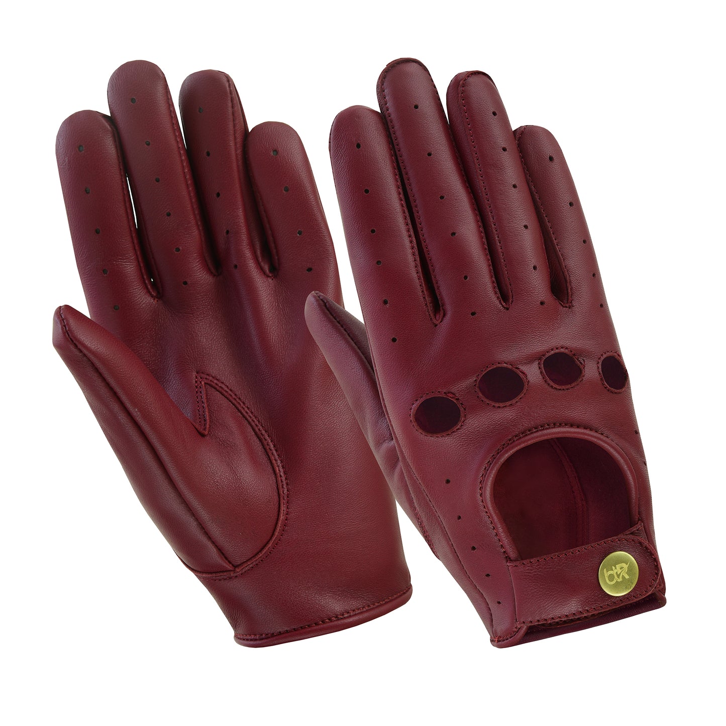 Men Leather Driving Full Finger Gloves
