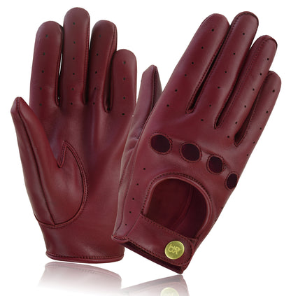 Men Leather Driving Full Finger Gloves