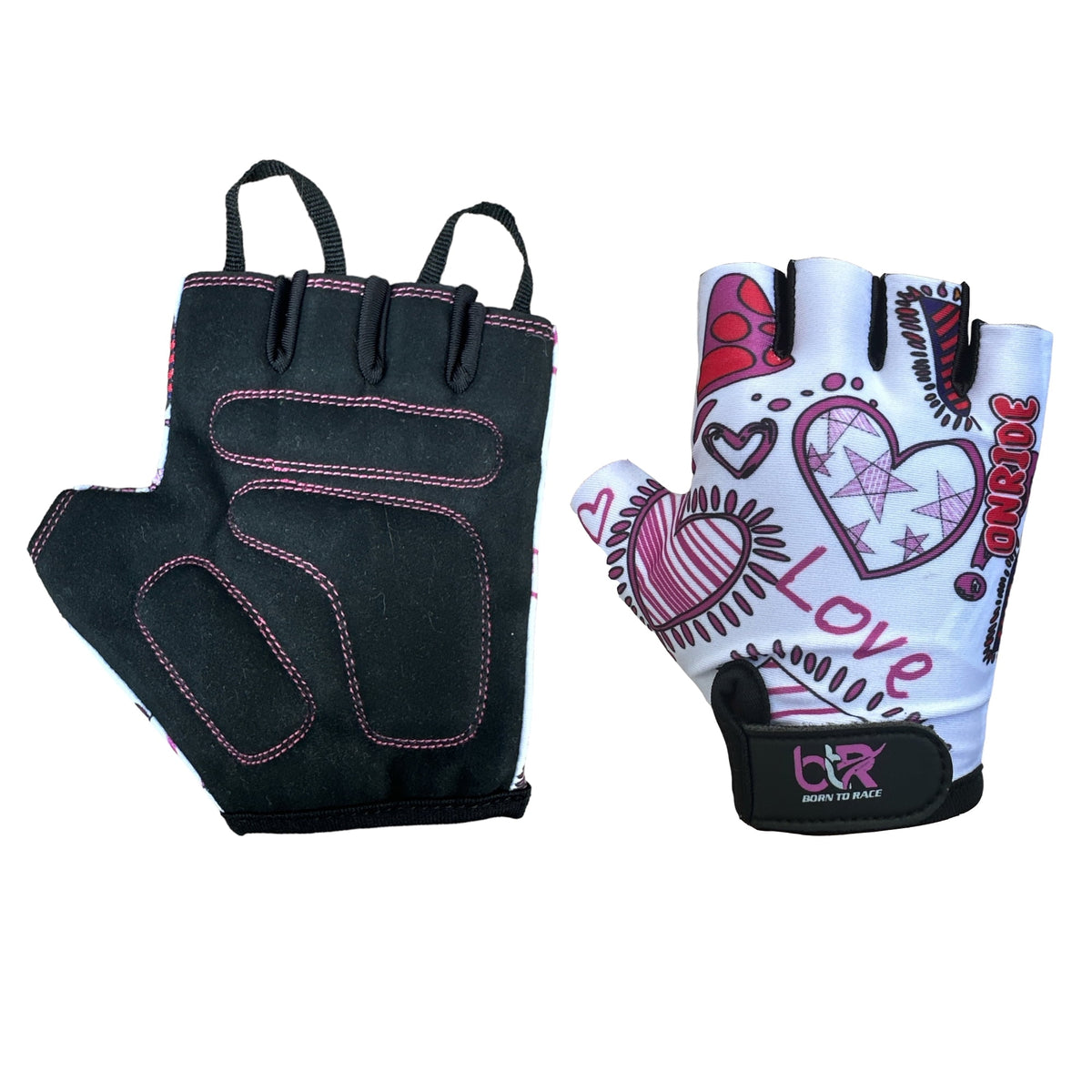 Kids Fingerless Cycling Gloves for Boys & Girls | Gel Padded Bike Gloves